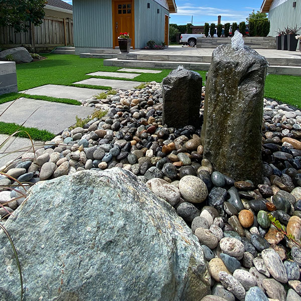 rocks and water feature 