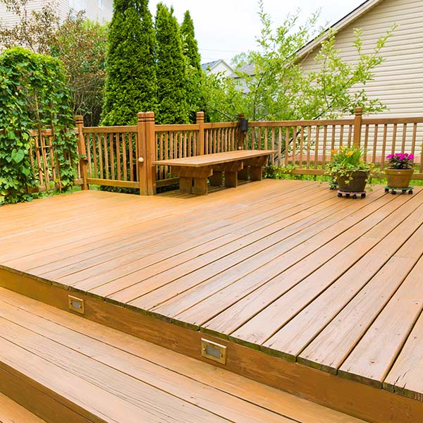 Wooden deck of family home