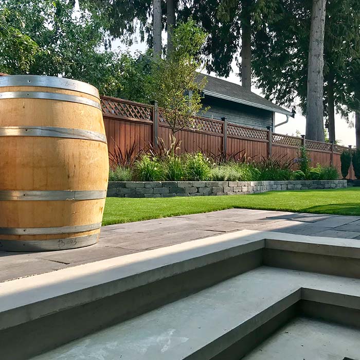 concrete wall in backyard