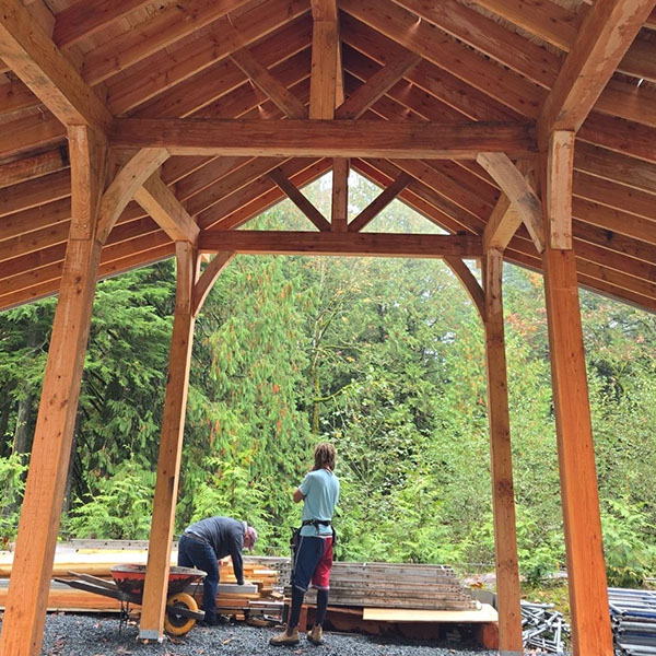 Carpenters working on project